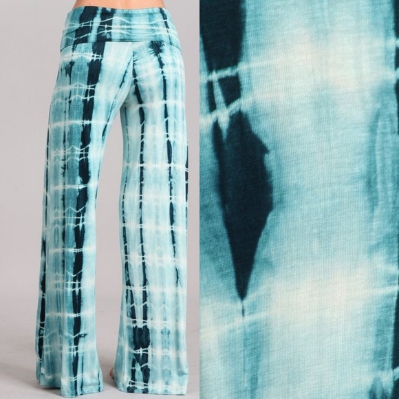 Plus size tie dye palazzo pants wide leg 1X 2X 3X - Picture 2 of 2
